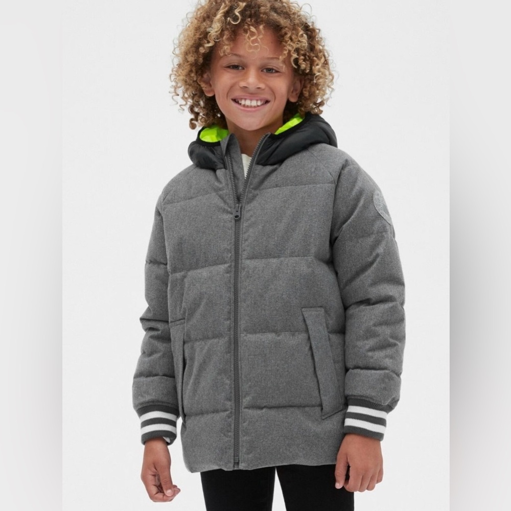 Gap Kids ColdControl Max Puffer Jacket, Size L (10-11) Heather Grey